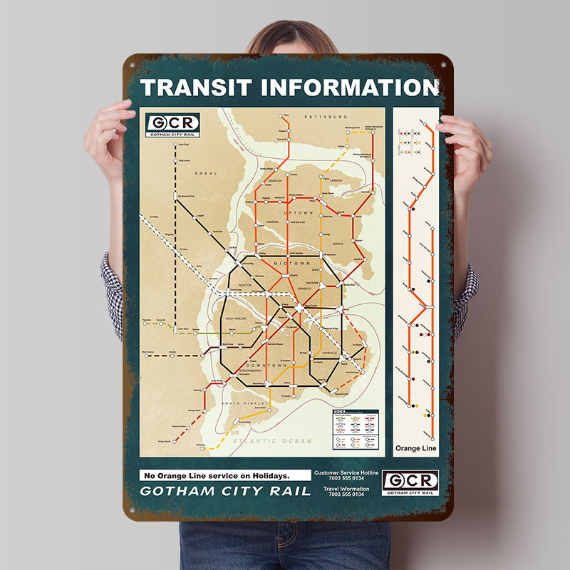 Custom Map Poster - Gotham City Map Printed Poster Customized