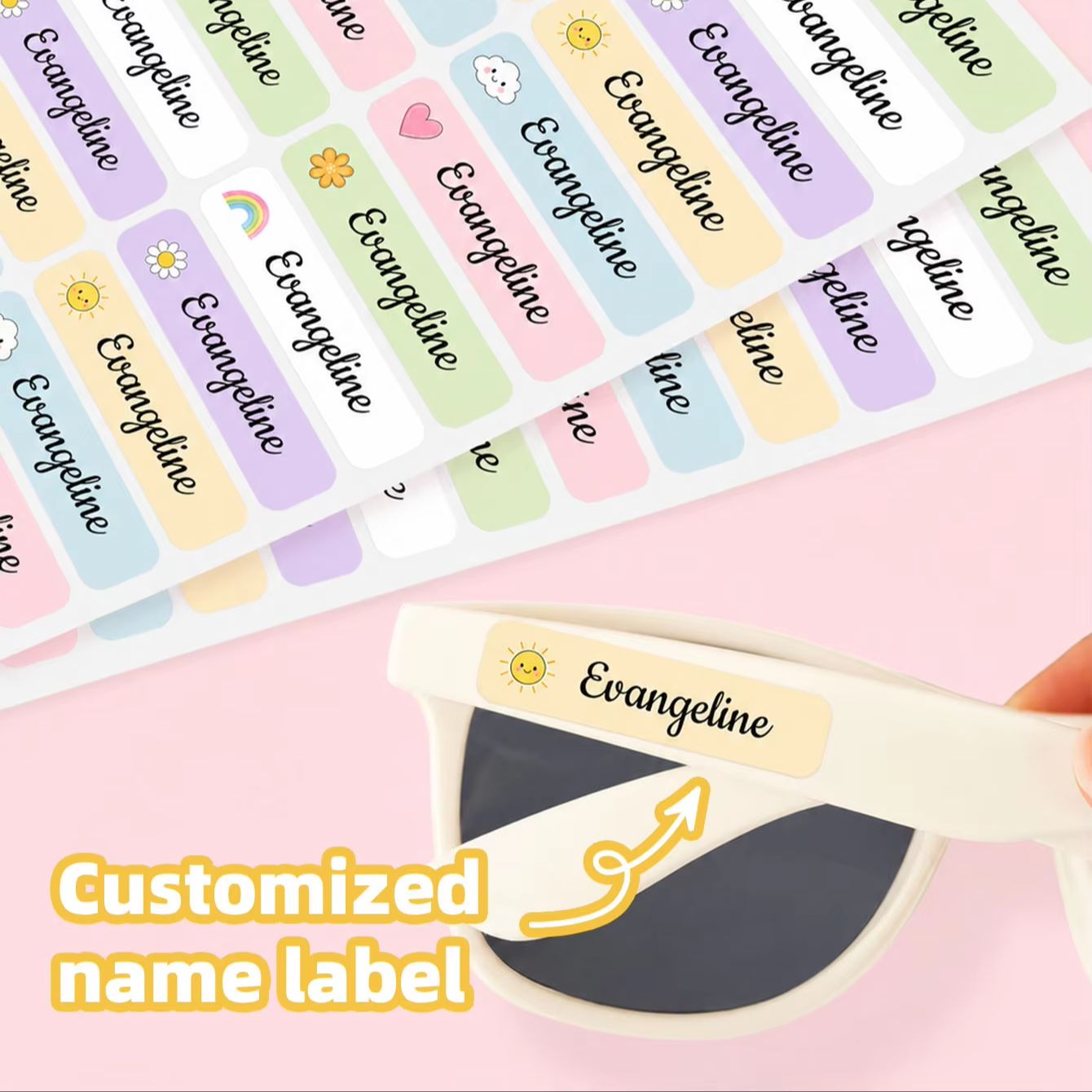 Personalized Name Box - 1-300PCS Custom Personalized Name Stickers, Waterproof