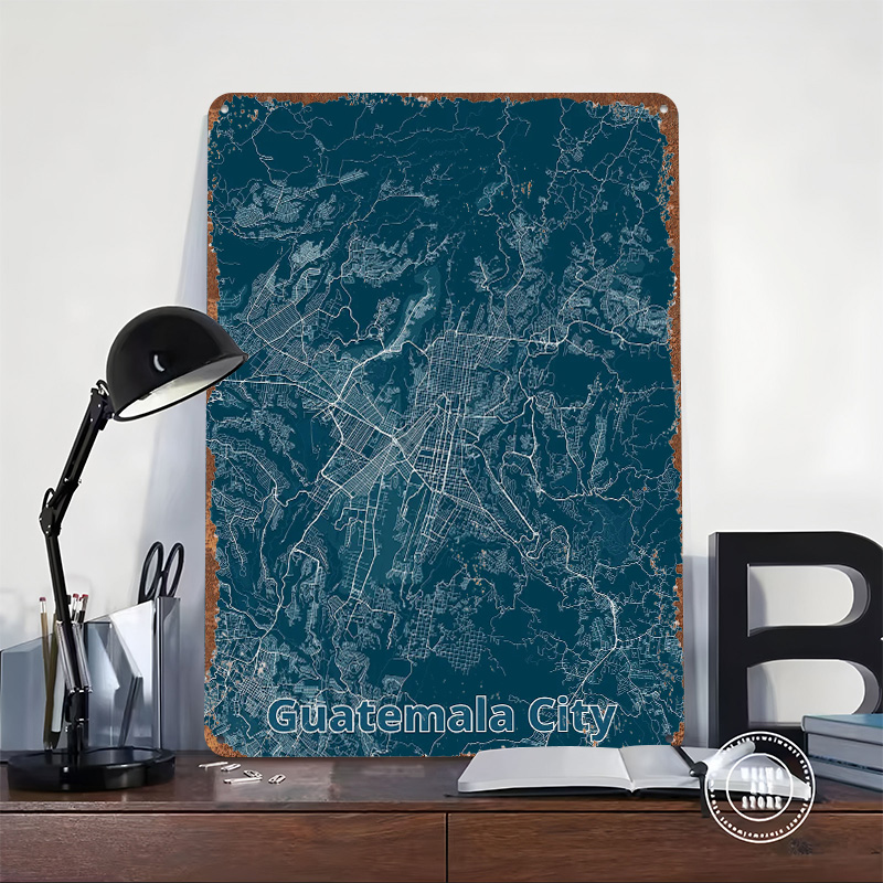 Guatemala City Map Tinplate Po - Custom Map Poster ulasan dan harga