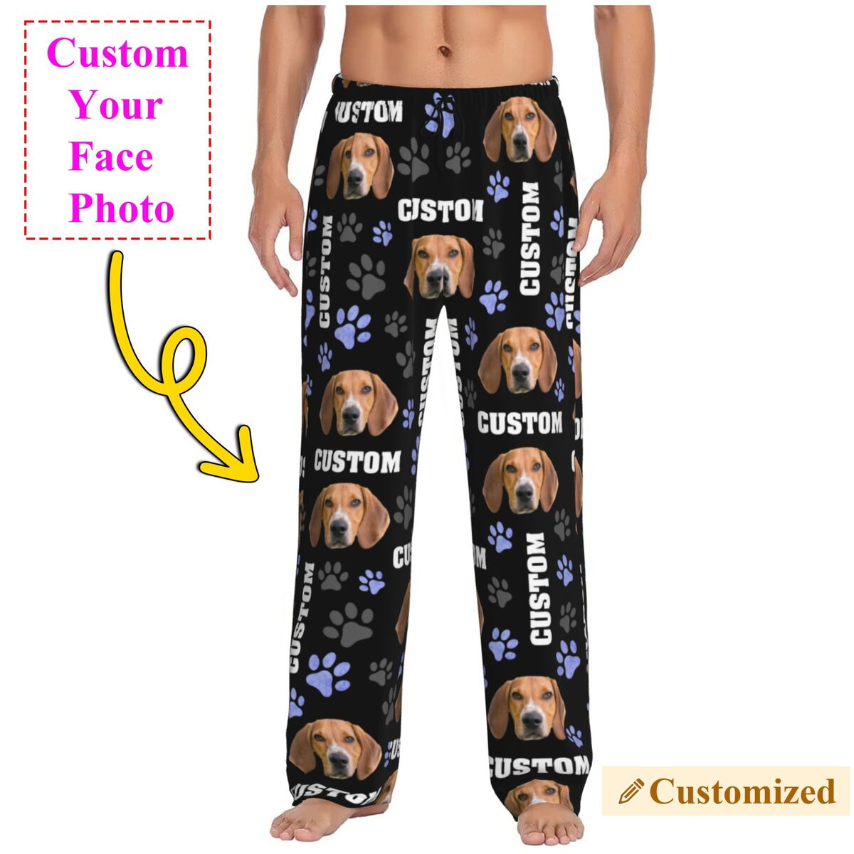 Men Custom Dog Photo Pajama Pa - Pet Portrait Custom ulasan dan harga